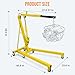 Hydraulic Engine Hoist 2 Ton, Cherry Picker Shop Crane with 6 Casters and Telescopic Boom, 4400 Lbs Heavy Duty Engine Hoist Crane Lift for Garage, Workshop, Automotive Repair, Yellow