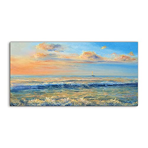 Déco murale beach coast waves acrylique 100x50cm pour agrandir une pièce
