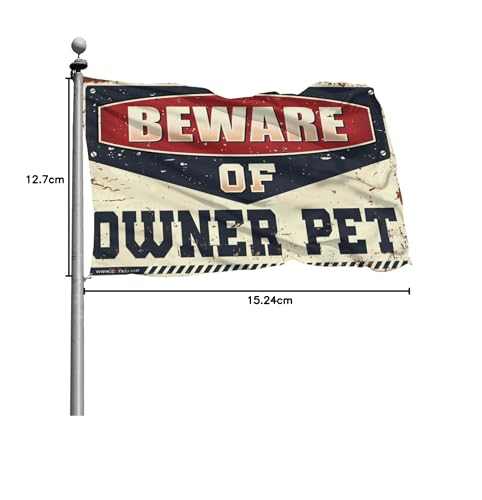Drapeaux de voiture pour chambre Beware of Owner 152x244 cm - 6