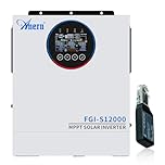 Anern 12000W Hybrid Inverter 48VDC to 220V-240VAC On/Off Grid Solar Inverter Built-in 160A MPPT Charge Controller,Dual PV Input,Dual AC Output Can Work Without Battery