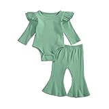 Anlass: Das Rüschen-Strampler-Outfit für kleine Mädchen eignet sich hervorragend für den täglichen Gebrauch, Spielkleidung, Haushaltskleidung, Nachtwäsche, Geburtstagsfeier, Weihnachten usw. Es ist ein schönes Geschenk für kleine Babys.