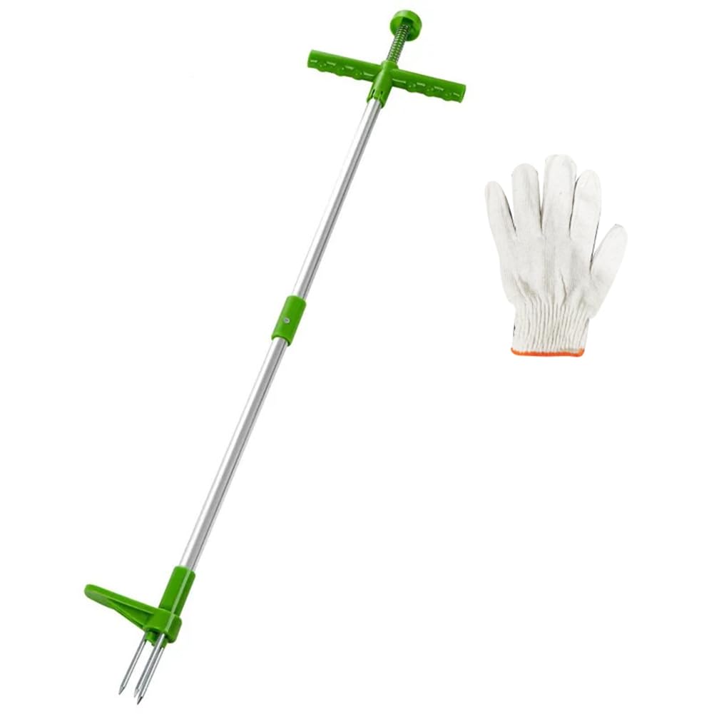 Littimoon Weed Puller Tool Stand Up Weeder Manual Weeding Tool with Long Handle Stand Up Duty Garden Weeding Tool for Garden