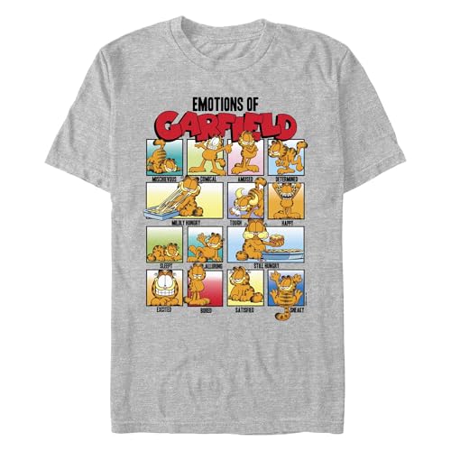 T-shirt Garfield grande taille homme gris chiné manches courtes