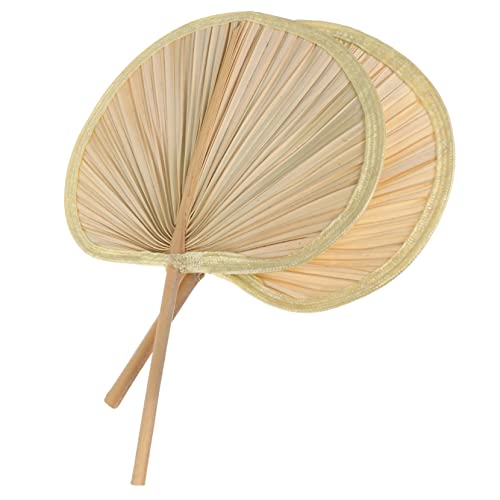 ARTSEWPLY Éventail Tissé Naturel En Fibres De Bananier Éventail D'été Portatif Lot De 2 De Style Chinois Décoration Murale Et Accessoire Photo Usage...