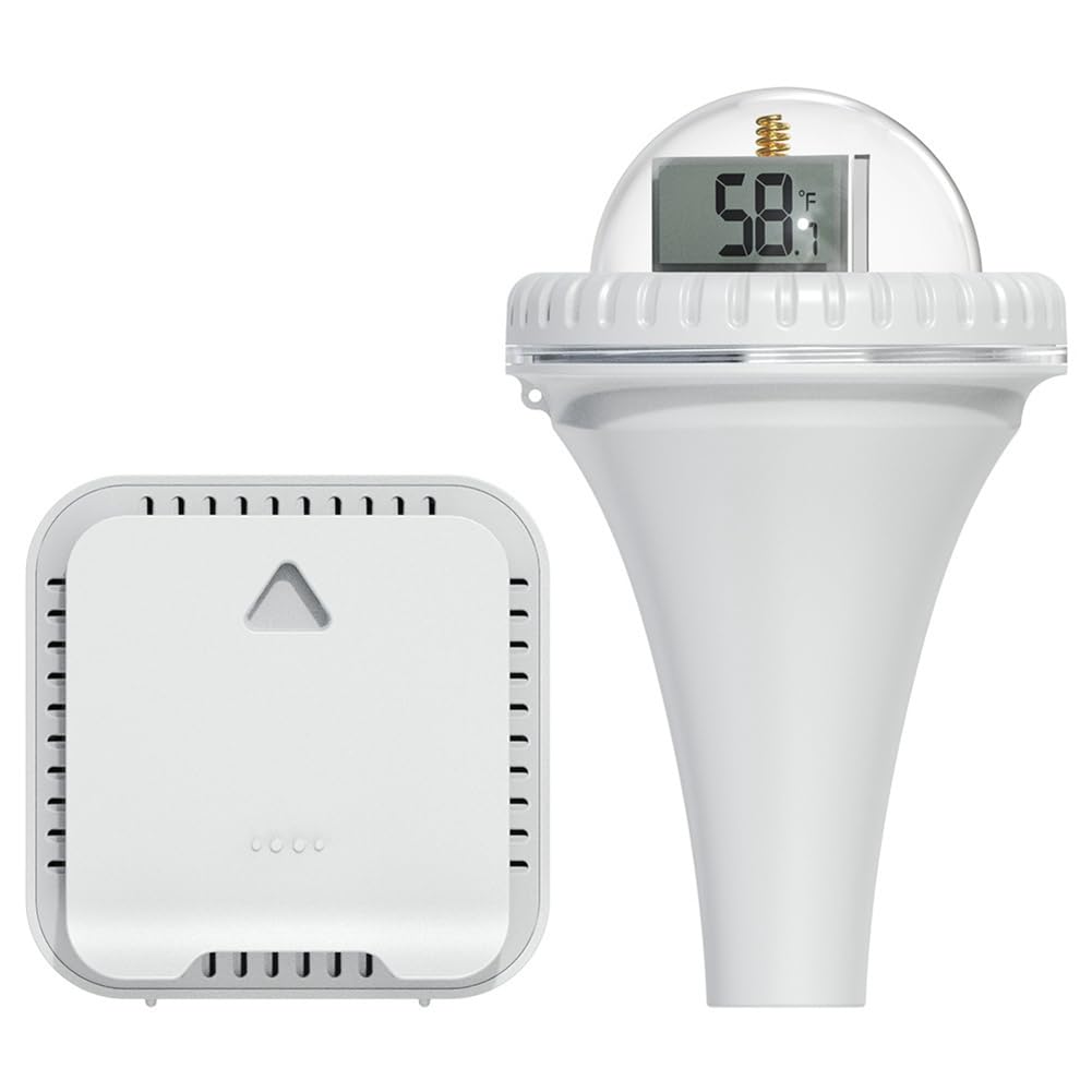 Termometro Galleggiante Esterno Set per Piscina con Tracker di umidità Interna, Lettura Accurata 'Acqua e della Temperatura 'Aria