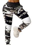 Design: EU-Größe, Damen Hosen Camouflage/Patchwork High Waist Sport Hosenanzug Trainingshose, Super praktisch