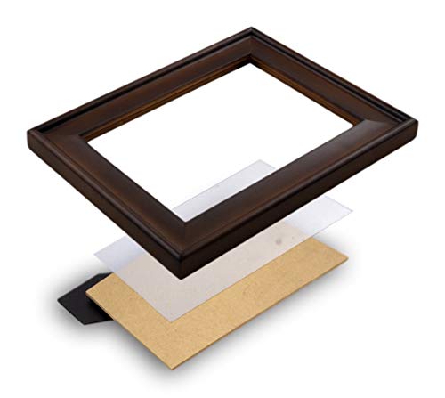 Spiretro 8 x 10 inch Country Scoop Wide Molding, Natural Solid Wood Picture Frame with Plexiglass, Vertically and Horizontally Display for Tabletop or Wall Decor Photo Frame, Plain Honey Brown - Thumbnail 5