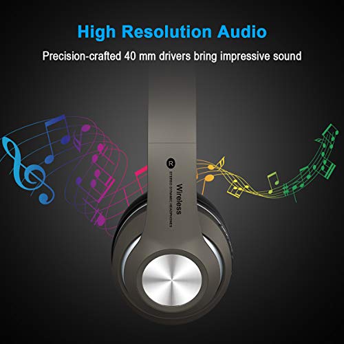Cuffie Bluetooth Wireless Over ear G5 con Microfono e stereo Hi-Fi Ricaricabile,Auricolari Senza Fili con Paraorecchie aderenti,Cuffie Pieghevoli con Bluetooth 4.2 per Smartphone/PC/TV
