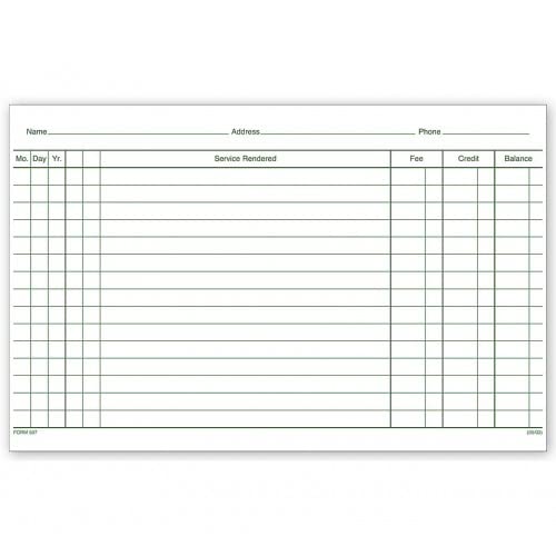 Patient Account Records 2 Sided White Ledger