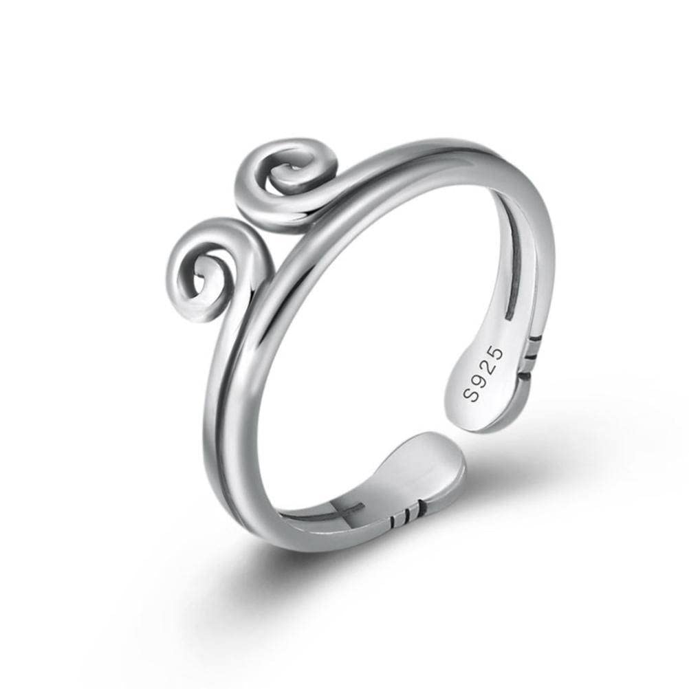Bague ouverte ajustable en métal sterling, finis les soucis de taille