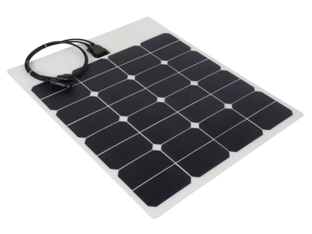 Perel Panneau solaire polycristallin, haute efficacité et résistant aux intempéries, 50W