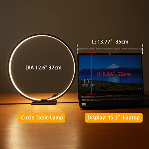 Masivel BLT896/1SBK Modern Circle Table Lamp Led Warm Light Nightstand Lamp Black Bedroom Lamp thumb #2