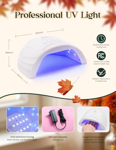 Image of Beetles Gel Nail Polish Kit with U V Light 69PCS 35 Colors Gel Fall Nails