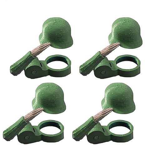 Adius Soldier Salute Casque de Bouteille de Bière, Casquettes Décoratives, Réutilisables, Anti-Poussière, Décoratifs et Amusants, pour Barbecue, Fête, Bar (Vert,4)