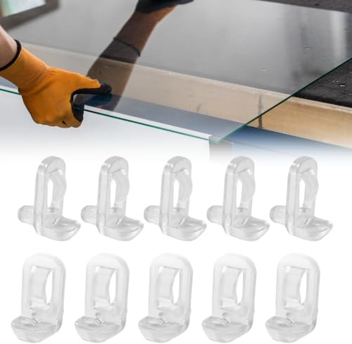 Evotrade Reggi Cristallo In Policarbonato per Ripiani in Vetro Kit 100 Pezzi (20x Modello 'C')