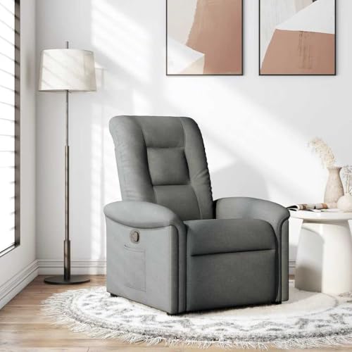 KTHLBRH Sillón reclinable de Tela Gris Oscuro Sillón Reclinable Eléctrico con Función Automática y Asiento Cómodo