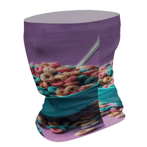 Balaclava de Cuello con Máscara Facial Transpirable Antiviento y Antipolvo, Diseño Cereal en Bol, para Hombres y Mujeres miniatura 2