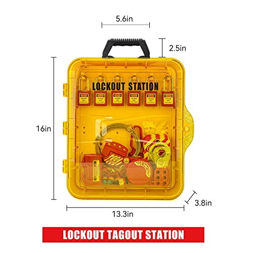 Alamanda Lockout Tagout Station Loto Hasp Lockout Steel Cable Lockout Plug Lock Out Tag Loto Safety Padlock Circuit Breaker Lockout Tagout Set Ball Valve Lockout Loto Kit for Lock Out Tag Out Kit