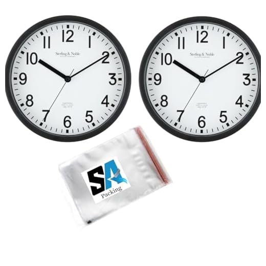SA Packing 2 Pack Mainstays Basic Indoor 8.78"" Black Analog Round Modern Wall Clock