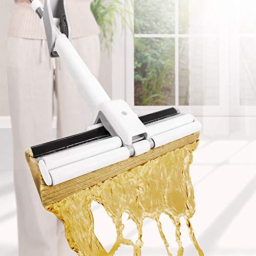 Fregona de Esponja Curva, Lavado a Mano Libre, fregona para Azulejos de algodón de colodión de Agua para el hogar, fregona Perezosa para Inodoro, Producto útil