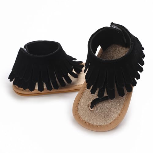 Generic Infant Baby Sandals for Girls Summer Beach Flip-Flops Tassel Princess Flat Non Slip Newborn Crib Shoes4