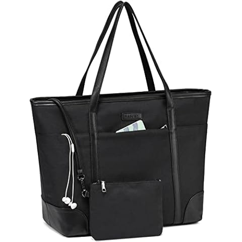 VASCHY Laptop Handtasche Damen, Groß 15.6-17 Zoll Notebooktasche Wasserabweisend Laptop Tasche Shopper Tote Bag Schultertasche Aktentasche Cover