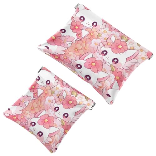 La moda incontra la funzione: Cute Cartoon Kitten-1539 Borsa per il trucco impermeabile - Custodia portatile Multicolore