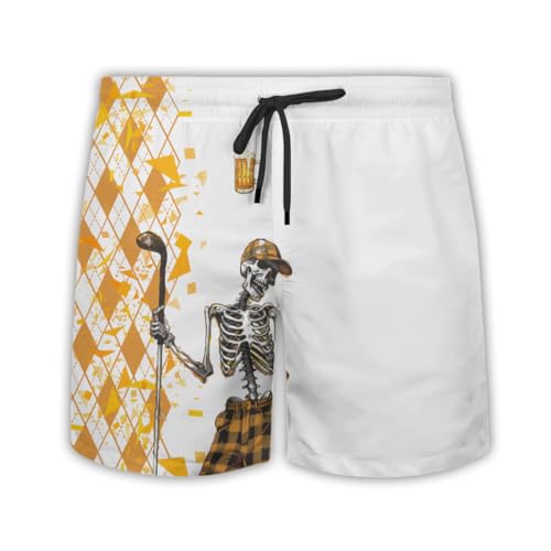Funny Golf Mens Swim Trunks - Disc Golf Hawaiian Mens Swim Short Beach Shorts TU-SH-86