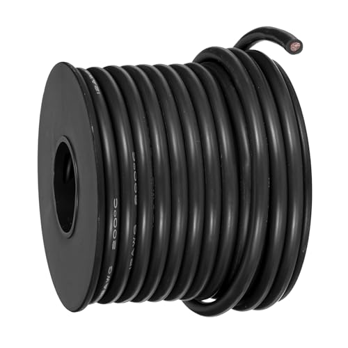 QUARKZMAN Cable De Silicona Flexible 12AWG 9m/30ft, Cable Eléctrico De Cobre Estañado Calibre 12 Resistente A Alta Temperatura 200°C/392°F Para Cableado De Modelos DIY, Negro