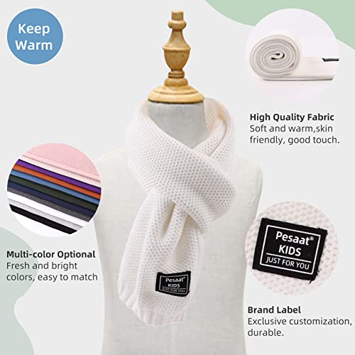 Image of PESAAT Kids Winter Infinity Scarf Knit Cotton Toddler Boy Girls Scarves
