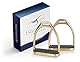 Equinate Steigbügel Luna 12cm Gold - Mit Anti-Rutsch Trittfläche aus Gummi - Für Erwachsene und Kinder - 2 Stück