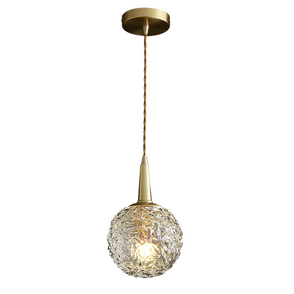 ZTCHSENZT All-Copper Diamond Small Chandelier Post-Modern Single-Head Crystal LED Pendant Light Restaurant Bedroom Bedside Backdrop Light