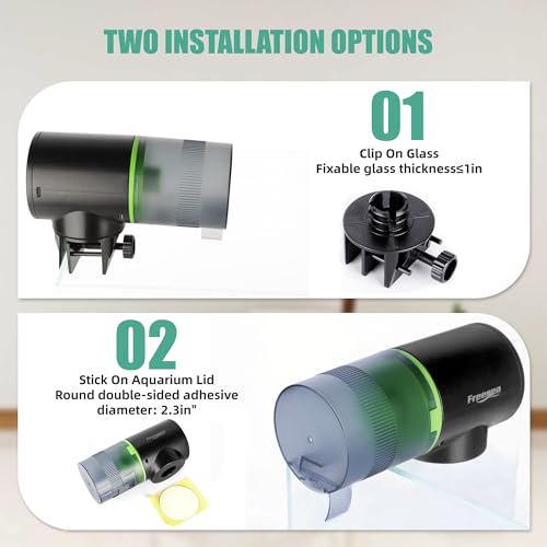 Image of FREESEA Aquarium Automatic Fish Feeder: Rechargeable Auto Fish Food Dispenser - Fish Tank Vacation Timer Feeder for Betta | Koi | Goldfish | Turtle