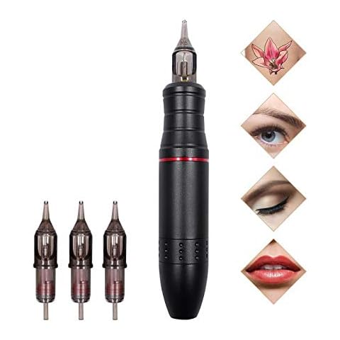 BIOMASER G1 Rotary Pen Tattoo Machine Cartridge Tattoo Pen Machines RCA Connector 4.5W Coreless Motor Cartridges Needle for Tattoo Women Artists Beginner(Black) Cover