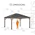 Sunjoy Hardtop Gazebo 13 x 15 ft. Standard Cedar Framed Wood Gazebo, Outdoor Patio Gazebo with Dark Brown Steel and Polycarbonate Hip Roof and Ceiling Hook, Dark Brown Roof + Dark Wood Frame