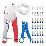 Kit complet de câbles coaxiaux : ce kit de qualité supérieure contient tout ce dont vous avez besoin pour l'installation de câbles coaxiaux : une pince à sertir, une pince à dénuder, un connecteur F, un adaptateur F femelle vers femelle et un adaptateur de câble F vers TV. Le kit de pince à sertir coaxial est idéal pour l'installation facile des connexions satellite, TV et câbles. Le kit polyvalent vous permet de sertir et d'isoler efficacement les câbles RG6 et RG59 sans avoir besoin d'outils supplémentaires.