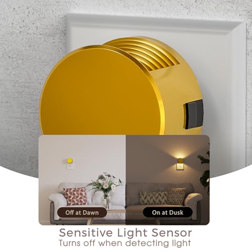 Image of Briignite Night Lights Plug into Wall [2 Pack], Dusk to Dawn Sensor Nightlight, Brightness Adjustable, 3000K Soft White, Dimmable Plug in Night Light for Bedroom, Hallway, Stairs, Kitchen