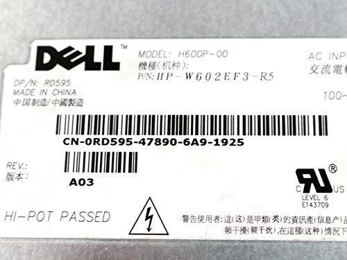 Fuente de poder Dell RD595 600 Watt miniatura 6