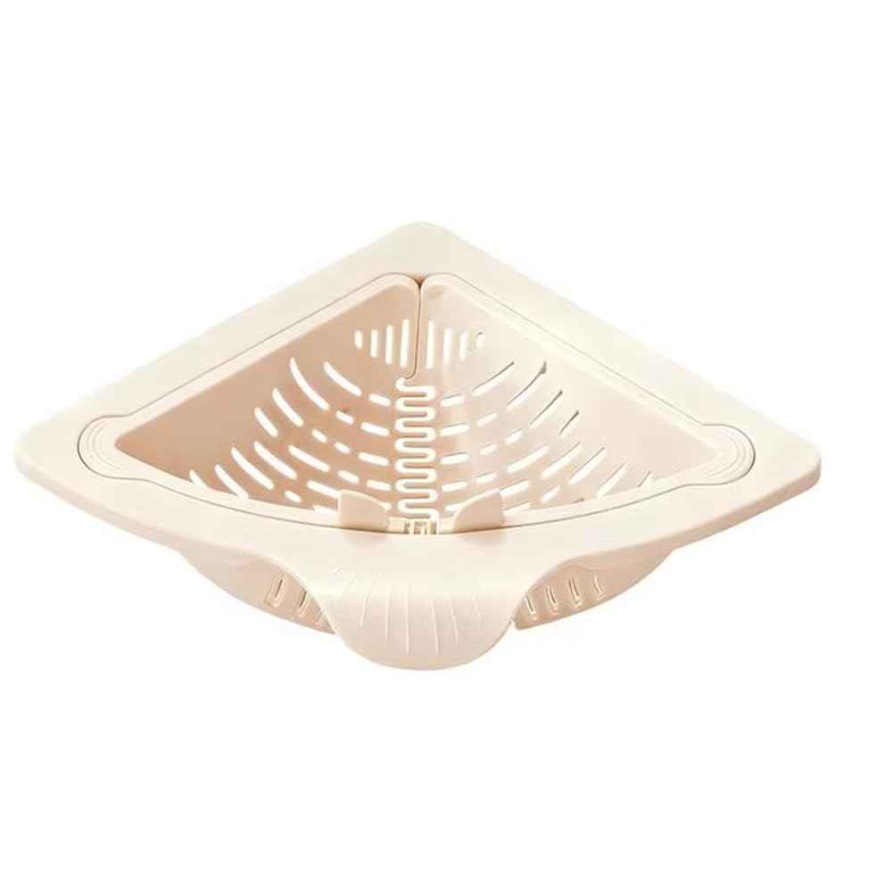 CTRLZS Auto Dump Kitchen Storage Rack Sink Drain Strainer Basket for Trash Food Waste Leftovers- Corner Placement Silicone Design A