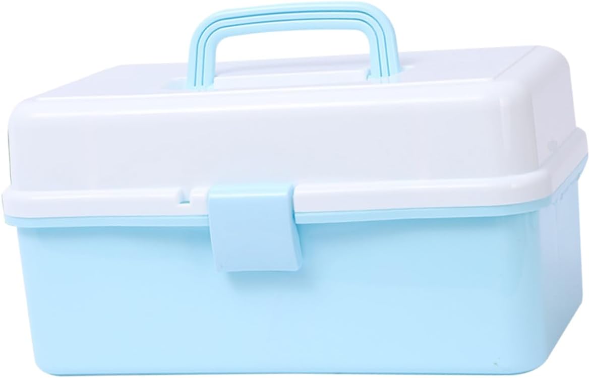 GLEAVI Multifunctional Craft Tool Box 3-Layer Supply Organizer Handheld Storage Case for Boys and Girls Art Tools Sturdy Plastic Craft Storage Container