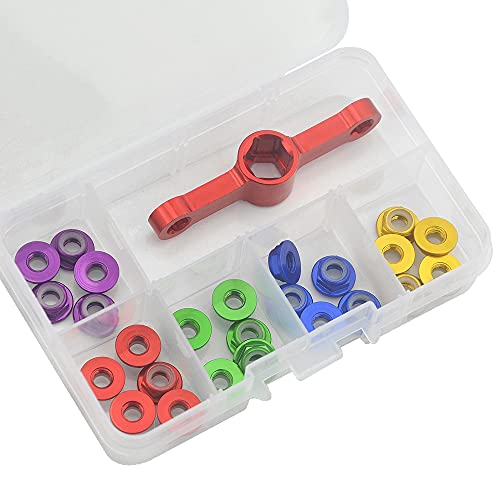 Wmycongcong M5-5COLOR-WRENCH 25 Pcs M5 Aluminum Nylon Lock Nuts M5 Flange Nylon Insert Self-Locking Nut thumb #6