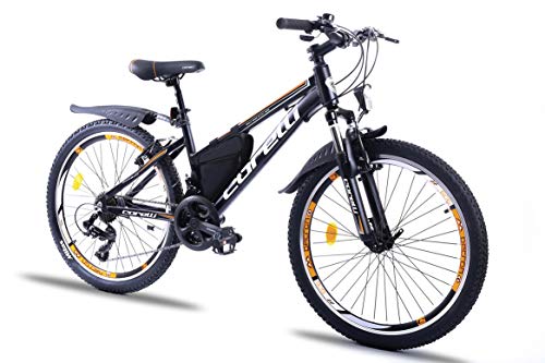 Twister Mountainbike 20 Zoll, 24 Zoll oder 26 Zoll mit Aluminium-Rahmen, V-Brake, Shimano 21 Gang-Schaltung, Gabelfederung, als Damen-Fahrrad,