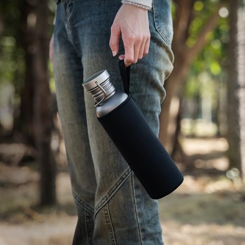 Botella de agua de titanio 750ml cantimplora ligera para turismo y camping 4