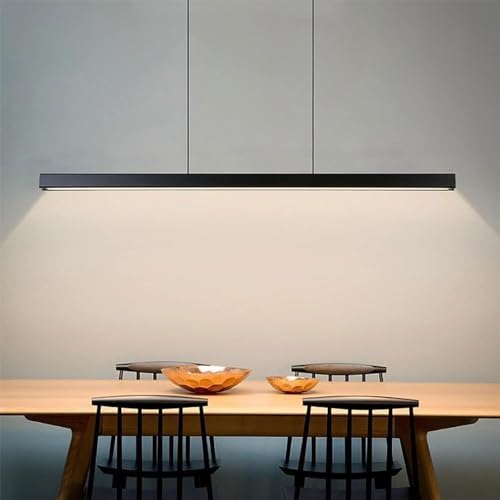 Lustre suspendu linéaire dimmable à intensité réglable et finition mate moderne