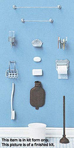 Chrysnbon Dollhouse Miniature Bathroom Accessories Kit