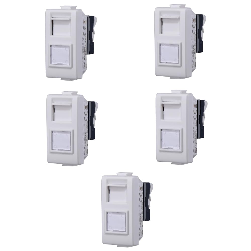 MODULES FRUITS PRISE BIPASSE 10A 16A 230V INTERRUPTEURS BOUTONS SCHUKO USB DIMMER CAPTEURS ANTENNE RÉSEAU COMPATIBLE AVEC BTICINO MATIX (5x, prise Ethernet RJ45 CAT6)