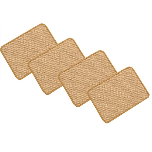 SHENGOCASE 4-Pack 8" X 12" Sisal Cat Scratching Mat Pad with Hook & Loop Tapes. Replacement Sisal Pad Mat for Cat Tree Tower, Window Perch, Wall Furniture Shelves Scratcher
