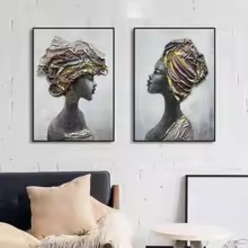 Affiche abstraite fille noire pour grand salon chaleureux