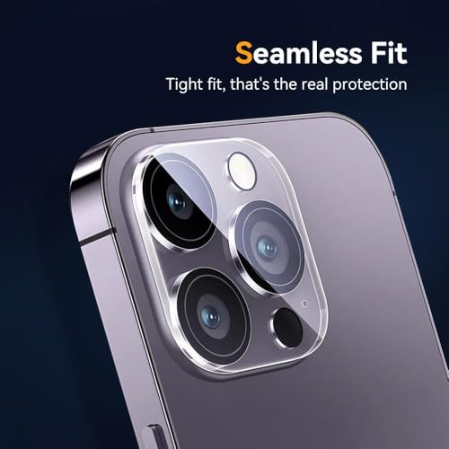 Image of Camera Lens Protector Compatible with iPhone 15 Pro Max (Pack of 3) | 9H Tempered Glass Camera Lens Guard | Scratch Resistant | HD Clear | Anti-Fingerprint | Easy Installation | Bubble Free