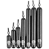 LMAB Tungsten Drop Shot Gewichte Set bleifrei, Stab Form, lackiert mit Klemmöse, zum Dropshot Angeln, Zanderangeln & Barschangeln, Farbe Matt Black, Größe 21,0g